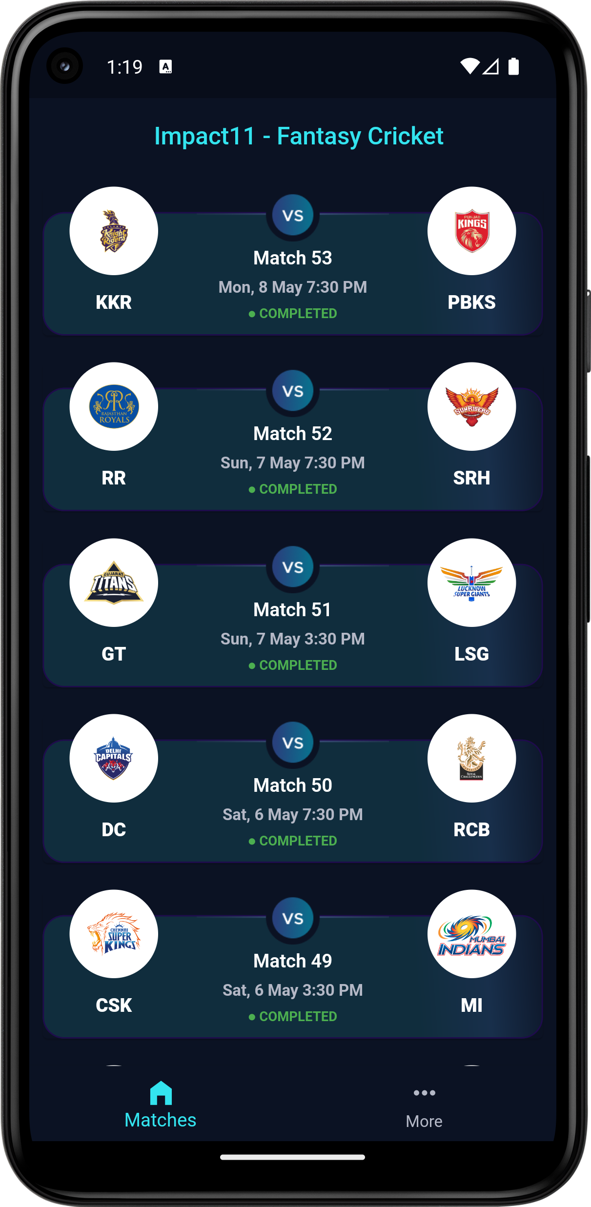 Impact11 - Free Fantasy Cricket app